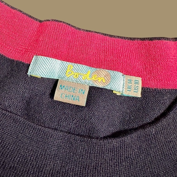 Boden Navy Blue 100% Wool Crewneck Pullover Sweater Size 10 - Picture 2 of 11